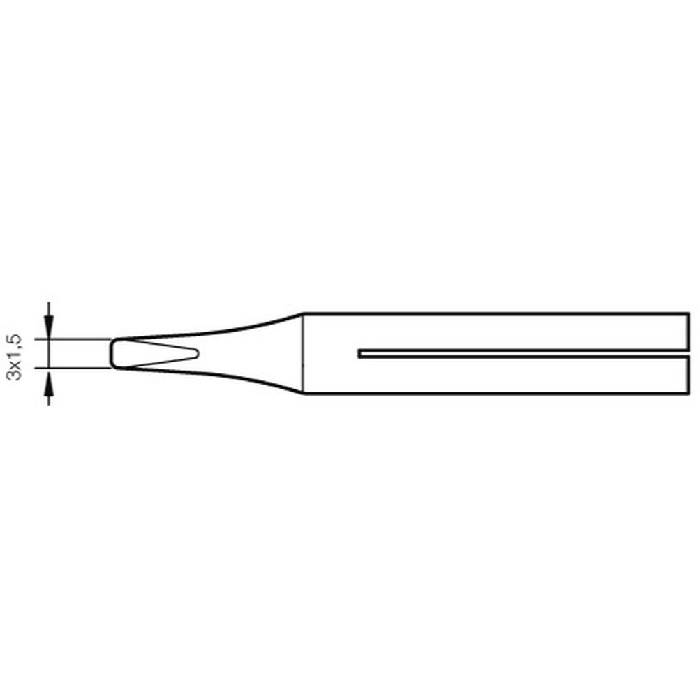 Наконечник JBC T-20D (0300509) для 30ST / 40ST / SL2020 / IN2100 (клиновидный 3,0 х 1,5 мм)