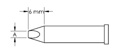 METCAL GT6-CH0025P. Наконечник GT6, клин, PWR, 2.5X6.0MM, 60град.