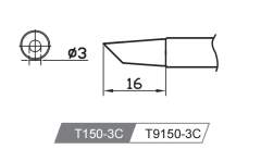 Atten T150-3C. Картридж-наконечник для GT-Y150, косой срез 3.0 х 16мм