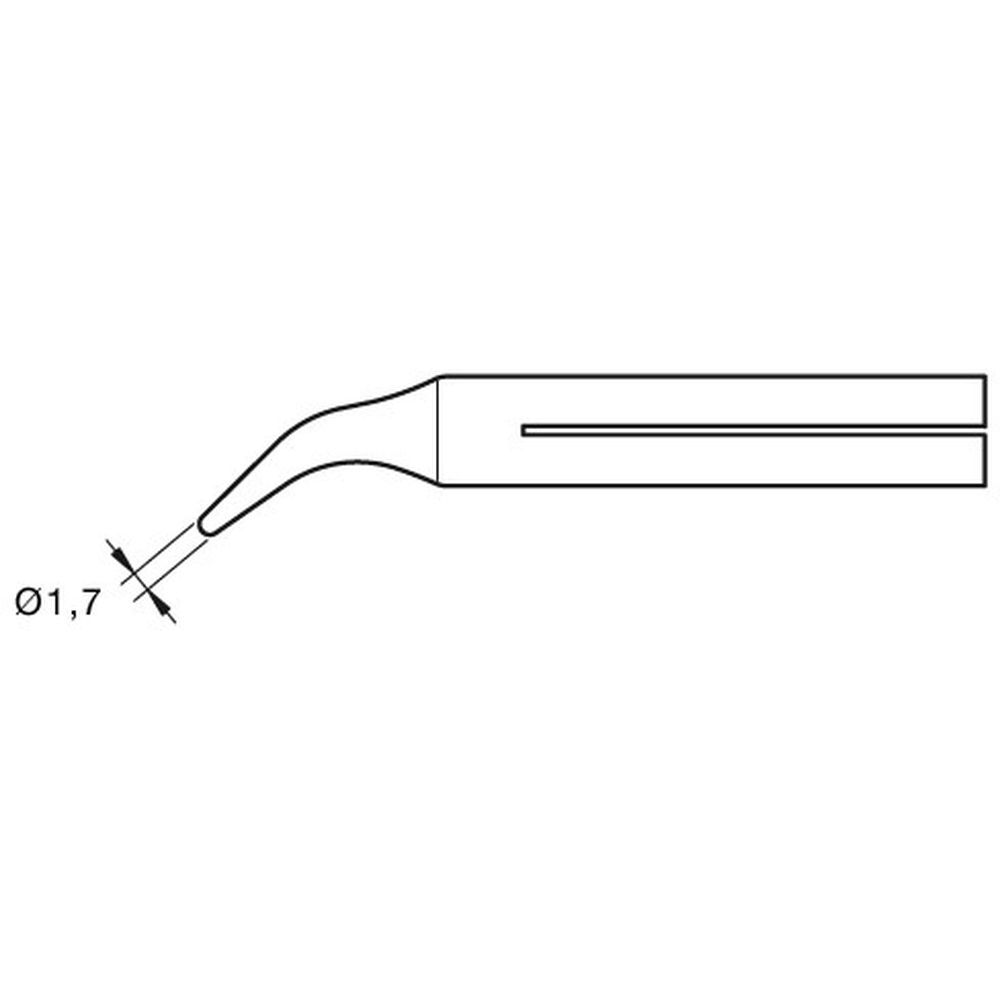 Наконечник JBC C-10D (0550400) для 55N (конический изогнутый 1,7 мм)