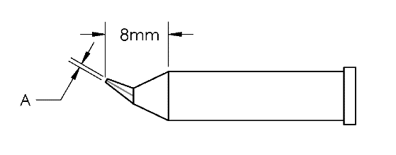 METCAL GT6-CN0002R. Наконечник GT6, конус, изогн. 0.2X8.0MM