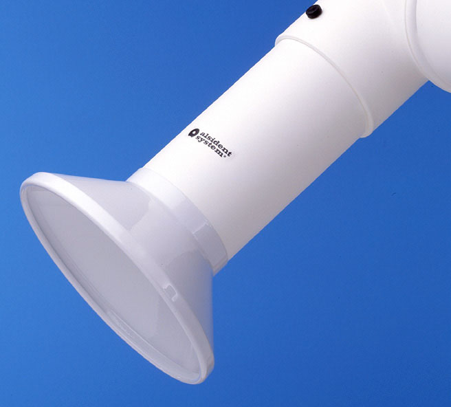 Alsident 1-10024-7-5. Раструб дымоприемника, воронка металлическая 200 мм, белая, хим. стойкая