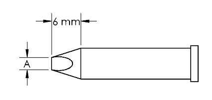 METCAL GT6-CH0050P. Наконечник GT6, клин, PWR, 5.0X6.0MM, 60град.