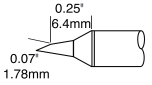 METCAL CVC-6BV6018P. Картридж-наконечник для СV/MX, скос 60° 1.78х6.4мм (замена STTC-047P)