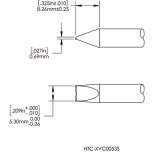 METCAL HCV-7VG0053S. Картридж-наконечник для СV/MX-HTD, клин с выемкой, 5.3х8.3мм (замена HTC-7VC0053S)
