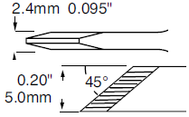 METCAL SCV-DRK45A. Наконечник для PS900, ножевидный 4.5х15.1мм