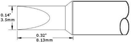 METCAL CVC-6CH0035S. Картридж-наконечник для СV/MX, клин 3.5х8.13мм