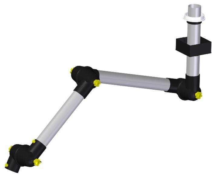 Alsident 50-3727-3-6. Дымоприемник 3- секционный 50-350-375-275мм антистатический потолочный (без раструба)