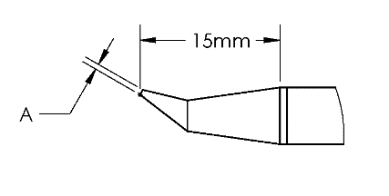 METCAL GTC-CN1505R. Картридж-наконечник GTC, конус изогн. RCH,0.5X15.0MM