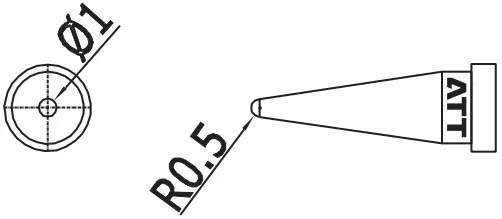 Atten T800-1.0i. Наконечник для ST-100, конус 1.0мм