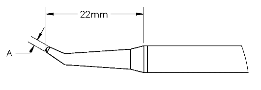 METCAL GTC-CN2213R. Картридж-наконечник GTC, конус изогн. RCH, 1.3X22.0MM