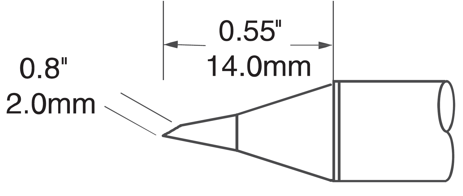 METCAL SCV-DRH20. Наконечник для PS900, миниволна 1.5х14мм