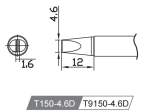 Atten T150-4.6D. Картридж-наконечник для GT-Y150, клиновидный 4.6 х 12мм