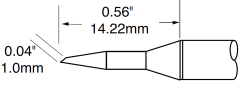 METCAL SFP-BVL10. Картридж-наконечник для MFR-H1, срез 60°, 1ммх14.22мм