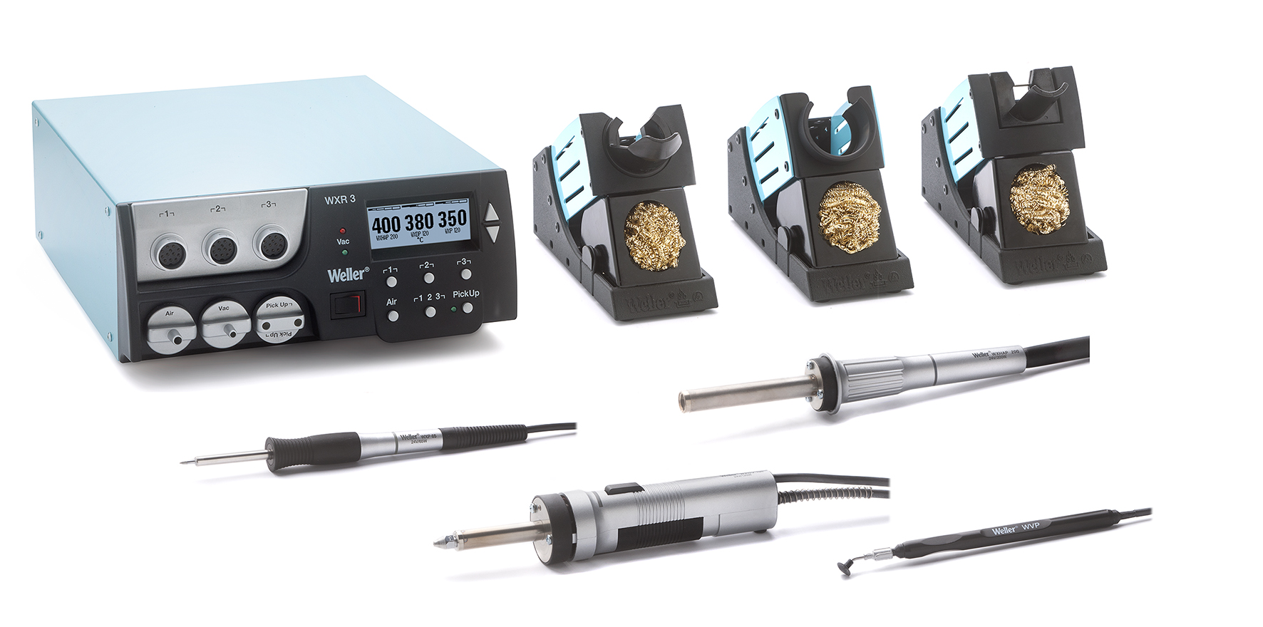 Weller T0053503699N. Паяльная станция Weller WXR 3032, 600Вт, три канала (WXR 3, WXDV 120, WXHAP 200, WXP 65, WVP)