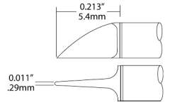 METCAL UFT-6PW2954C. Картриджи-наконечники для CV-UFT, нож, 0.29х5.4мм (комплект)