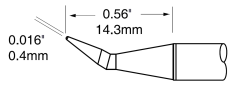 METCAL PTTC-701B. Картриджи-наконечники для MX-PTZ, конус изогнутый, 0.4х14.3мм (комплект)