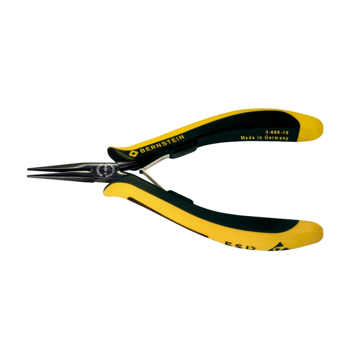 Bernstein 3-686-15. Круглогубцы удлинённые ESD EUROline 140 мм с разрезом