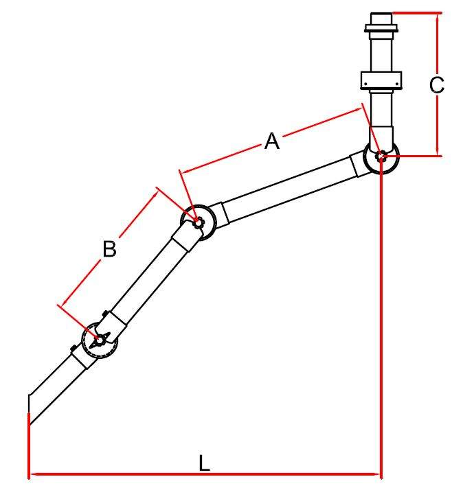 Alsident 50-5747-3-6. Дымоприемник 3- секционный 50-350-575-475мм антистатический потолочный (без раструба)