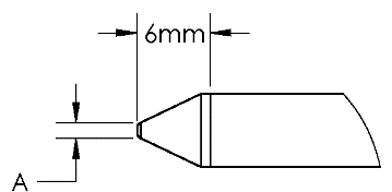 METCAL GTC-CN0010P. Картридж-наконечник GTC, конус, PWR, 1.0X6.0MM