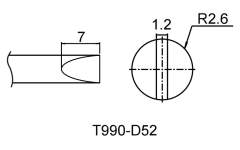 Atten T990-D52. Картридж-наконечник для ST-909, клиновидный 5.2 мм