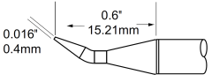 METCAL STP-CNB04. Картридж-наконечник для MFR-H1, конус изогнутый 0.4х15.21мм