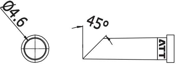 Atten T800-4.6C. Наконечник для ST-100, косой срез 4.6мм