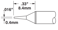 METCAL CVC-8CN1404S. Картридж-наконечник для СV/MX, конус 0.4х8.4мм (замена STTC-822V1)