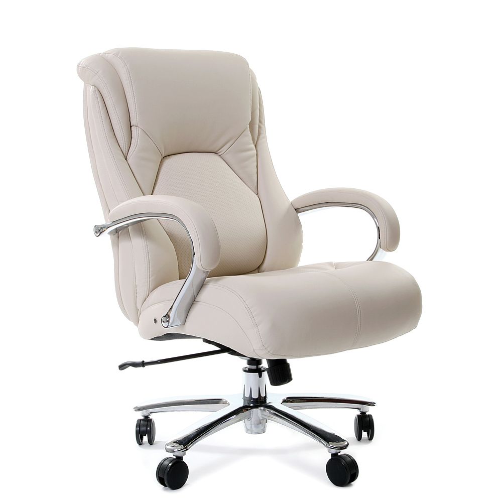 Кресло для руководителя CHAIRMAN 402, белая натуральная кожа