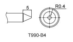Atten T990-B4. Картридж-наконечник для ST-909, конус 0.8 x 5 мм