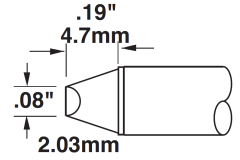 METCAL CVC-7CH0020S. Картридж-наконечник для СV/MX, клин 45° 2.00х4.7мм (замена STTC-114)