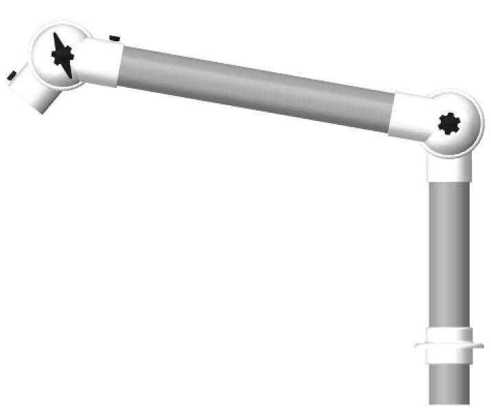 Alsident 50-27-1-050. Дымоприемник 2- секционный 50-350-275мм черный настольный (без раструба)