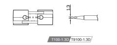 Atten T100-1.3D. Картриджи-наконечники для GT-N100, клиновидный 1.3мм (пара)