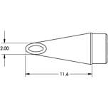 METCAL STP-WV20. Картридж-наконечник для MFR-H1, миниволна вогнутая 2.0мм