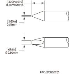 METCAL HCV-8CH0025S. Картридж-наконечник для СV/MX-HTD, клин, 2.8х8.0мм (замена HTC-8CH0025S)