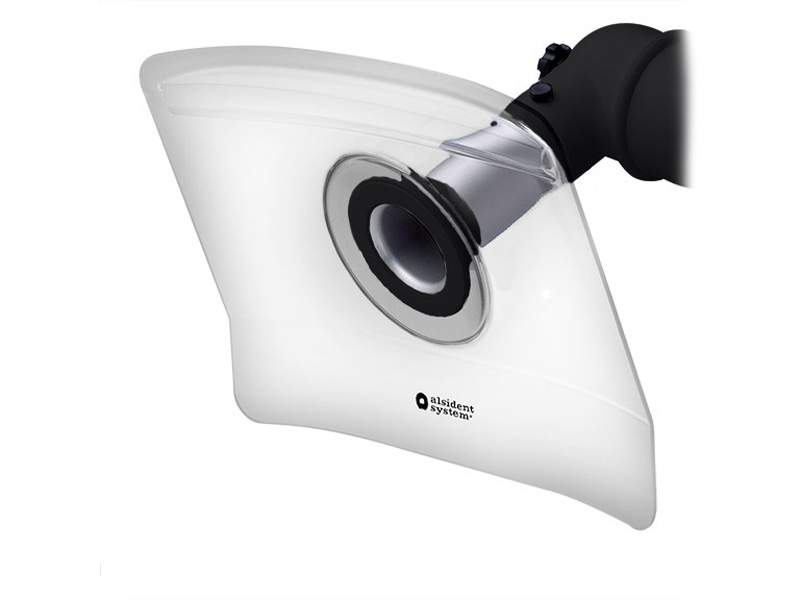 Alsident 1-503324-050. Раструб дымоприемника, экран прозрачный 330х240мм, чёрный фланец