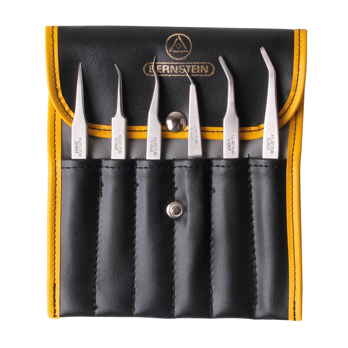 Bernstein 5-050. Набор пинцетов SMD из нержавеющей стали в чехле (6 предметов)