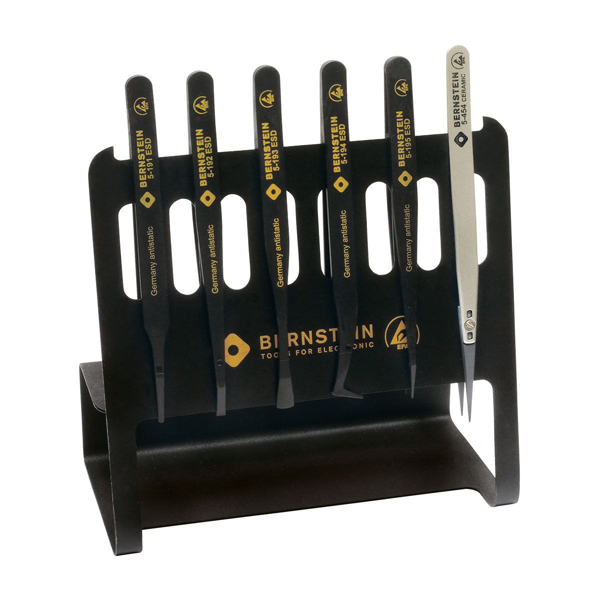Bernstein 5-190 V. Набор пинцетов ESD на держателе ESD VARIO (6 предметов)