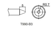 Atten T990-B3. Картридж-наконечник для ST-909, конус 1.4 x 5 мм