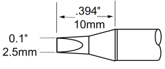 METCAL STP-CH25. Картридж-наконечник для MFR-H1, клин 2.5х10мм