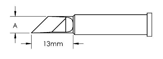 METCAL GT6-KN0050P. Наконечник GT6, ножевидный, PWR, 5.0X13.0MM, 45град.