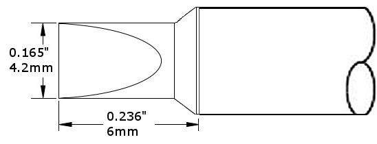 METCAL CVC-6CH0040P. Картридж-наконечник для СV/MX, клин 4.2х6.0мм