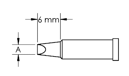 METCAL GT4-CH0040P. Наконечник GT4, клин, PWR, 4.0X6.0MM, 60град.