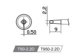 Atten T50-2.2D. Картридж-наконечник для GT-Y50, клиновидный 2.2 х 9мм