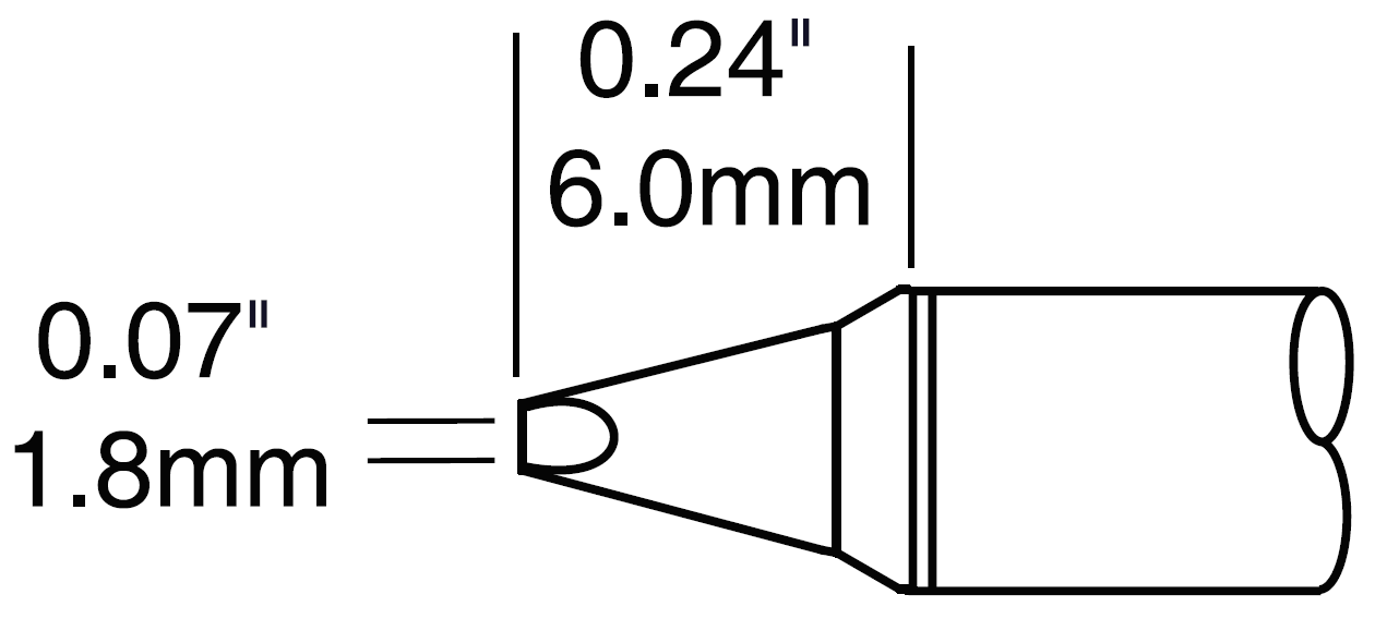 METCAL STTC-137P. Картридж-наконечник для MX, клин 1.78х6.0мм