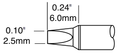 METCAL STTC-836P. Картридж-наконечник для MX, клин 2.5х6.0мм