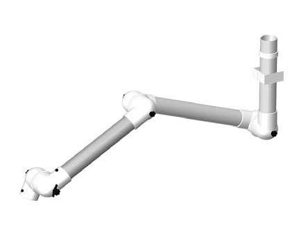 Alsident 75-9065-3-22-5. Дымоприемник 3- секционный 75-350-900-650мм белый потолочный с пневмоповеской (без раструба)