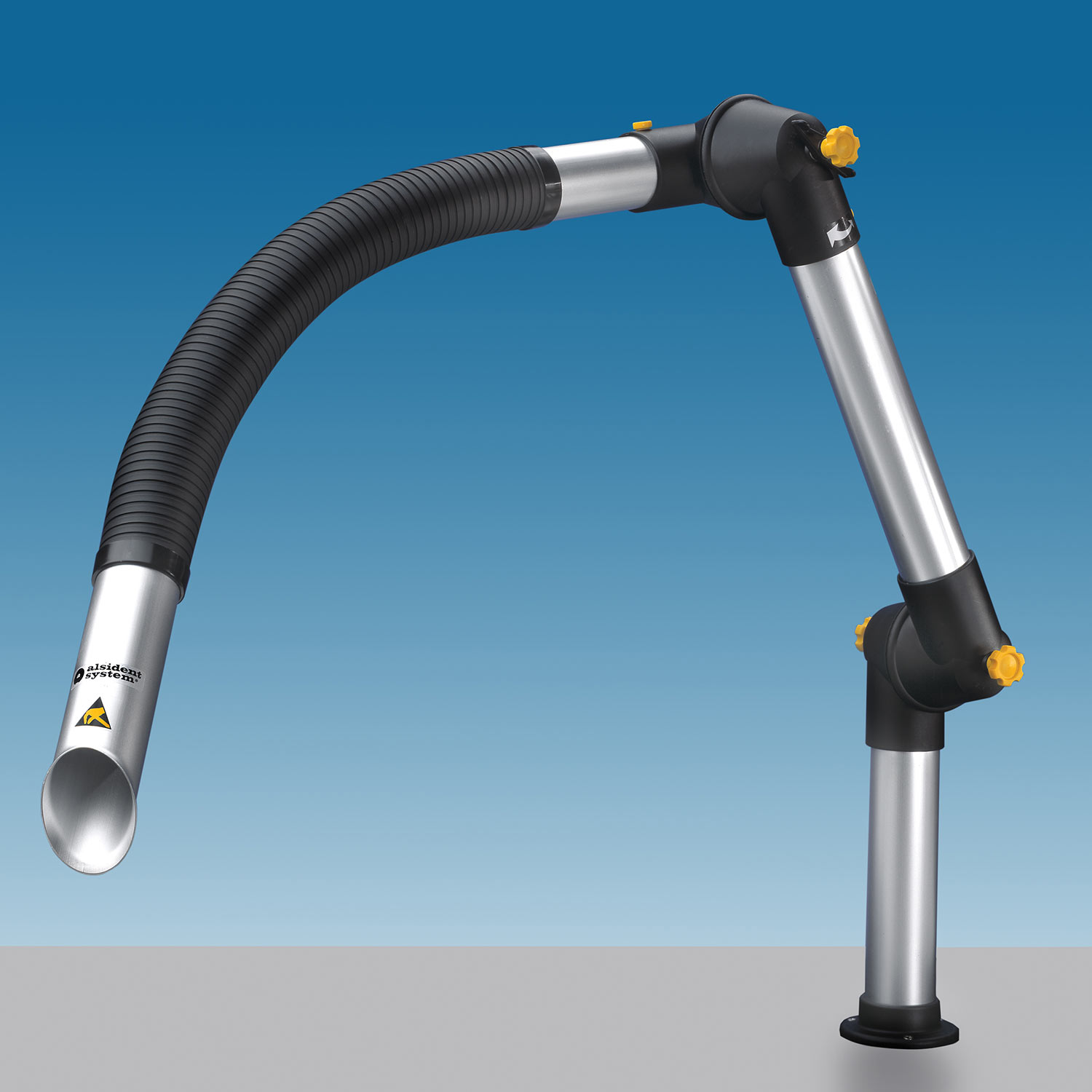 Alsident 50-3721-1-23-6. Дымоприемник Alsident 50мм, гибкий 3х секционный, антист. с металлическим раструбом