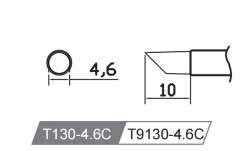 Atten T130-4.6C. Картридж-наконечник для GT-Y130, косой срез 4.6х10мм, 45 град.