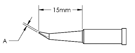 METCAL GT4-CN1505R. Наконечник GT4, конус, изогн, RCH, 0.5X15.0MM